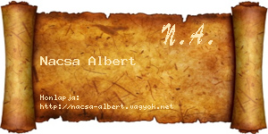 Nacsa Albert névjegykártya