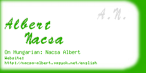 albert nacsa business card